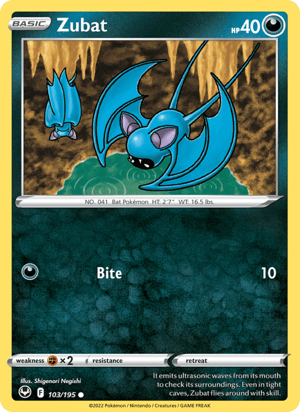 Zubat, card 103 from Silver Tempest