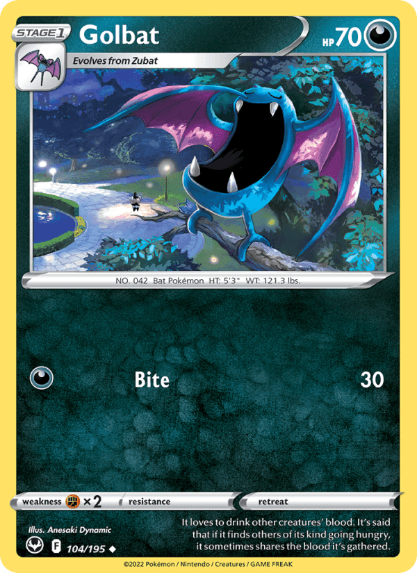 Golbat, card 104 from Silver Tempest