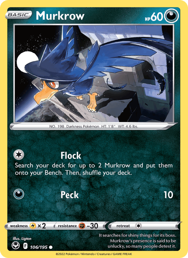 Murkrow, carta 106 di Silver Tempest