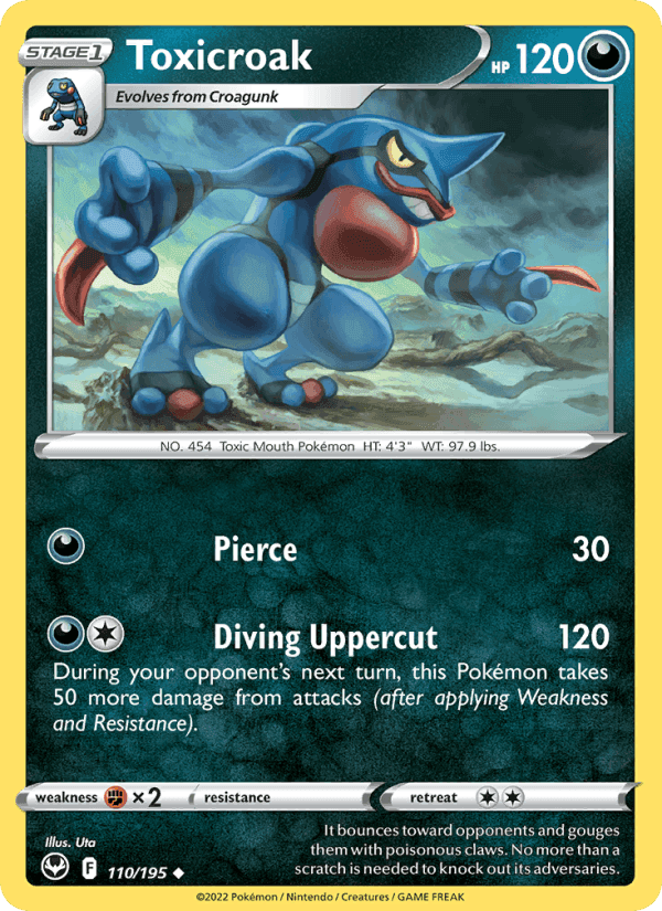 Toxicroak, card 110 from Silver Tempest