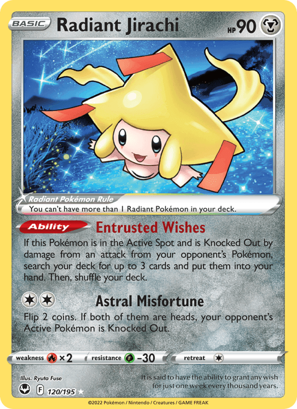 Radiant Jirachi, card 120 from Silver Tempest