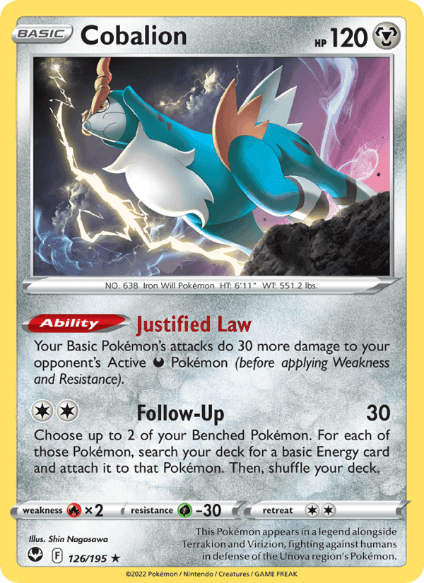 Cobalion, card 126 from Silver Tempest