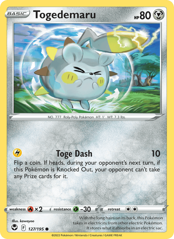 Togedemaru, card 127 from Silver Tempest