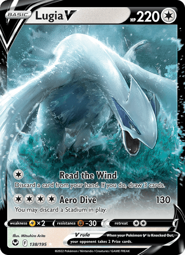 Lugia V, card 138 from Silver Tempest