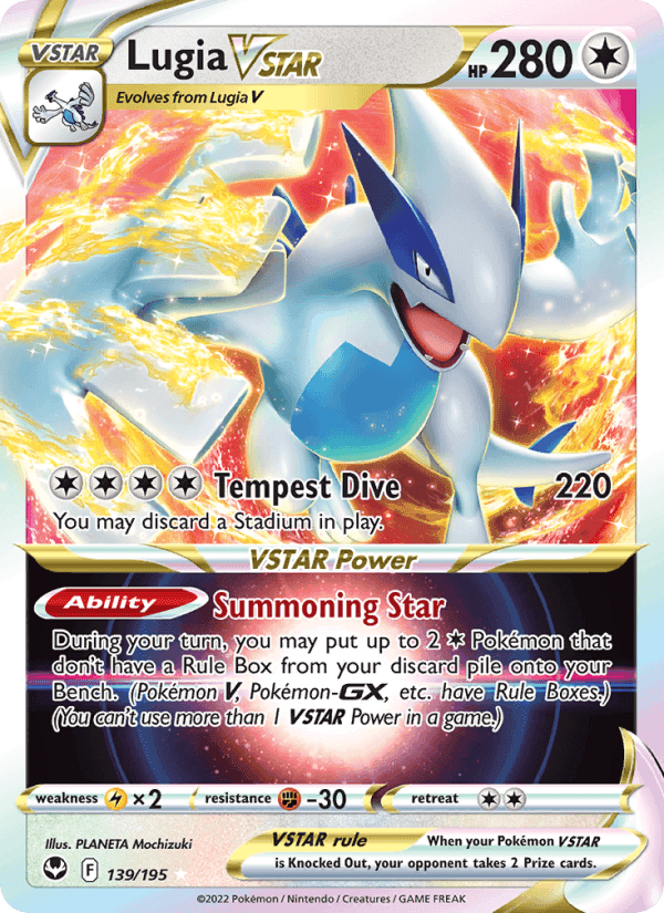 Lugia VSTAR, card 139 from Silver Tempest