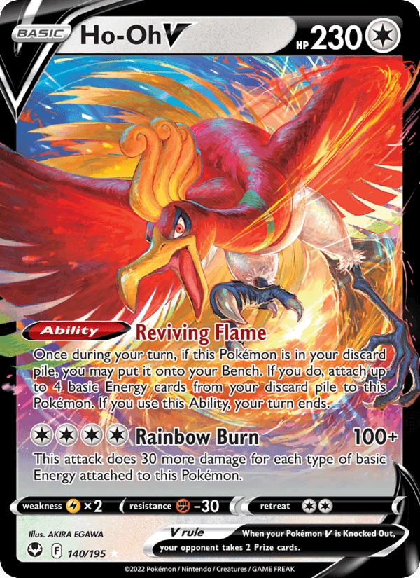Ho-Oh V, card 140 from Silver Tempest
