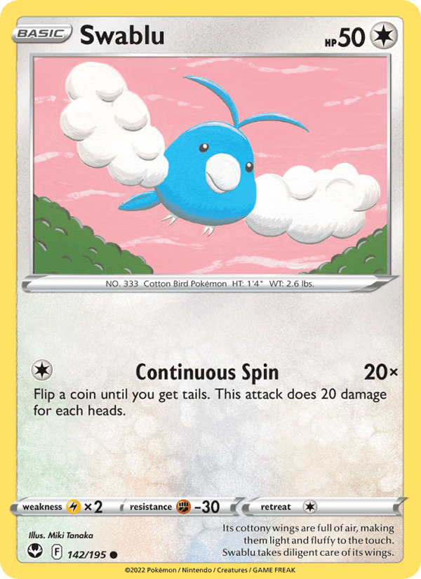Swablu, card 142 from Silver Tempest
