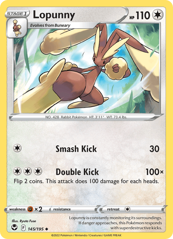 Lopunny, card 145 from Silver Tempest