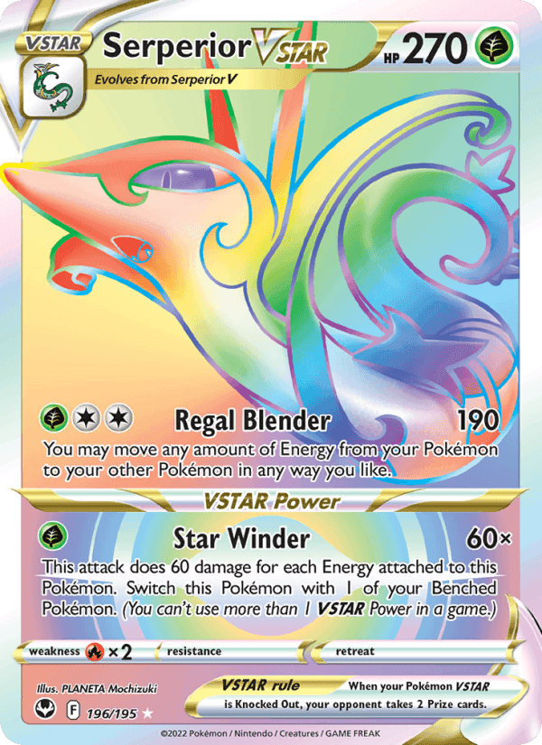 Serperior VSTAR, card 196 from Silver Tempest