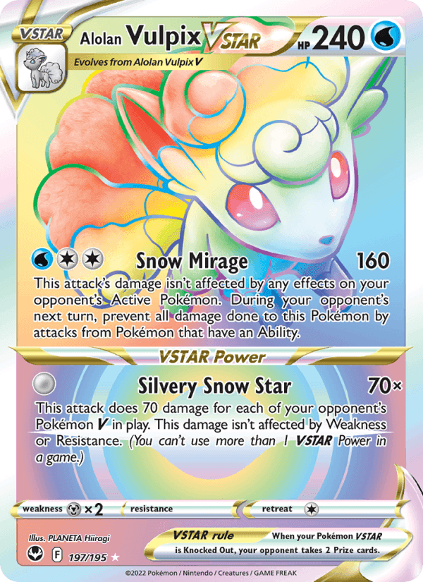 Alolan Vulpix VSTAR, card 197 from Silver Tempest
