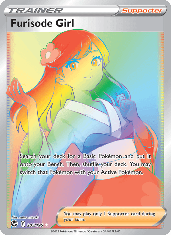Furisode Girl, card 205 from Silver Tempest