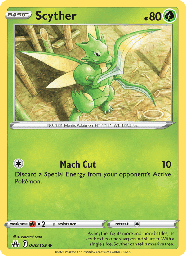 Scyther, card 006 from Crown Zenith
