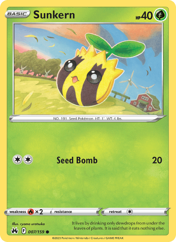 Sunkern, card 007 from Crown Zenith
