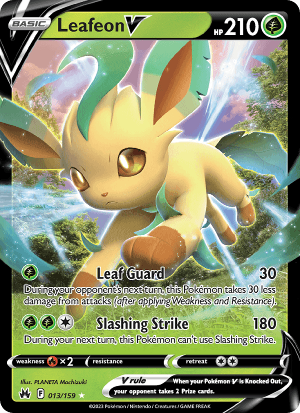 Leafeon V, card 013 from Crown Zenith