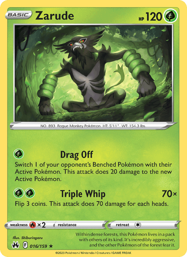 Zarude, card 016 from Crown Zenith