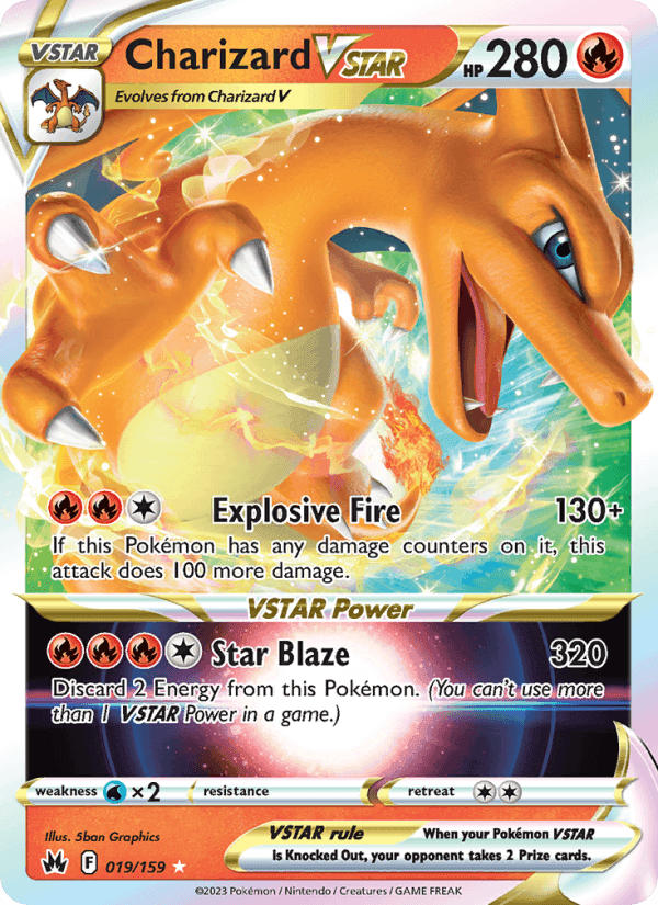 Charizard VSTAR, card 019 from Crown Zenith