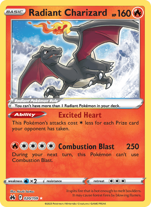 Radiant Charizard, card 020 from Crown Zenith