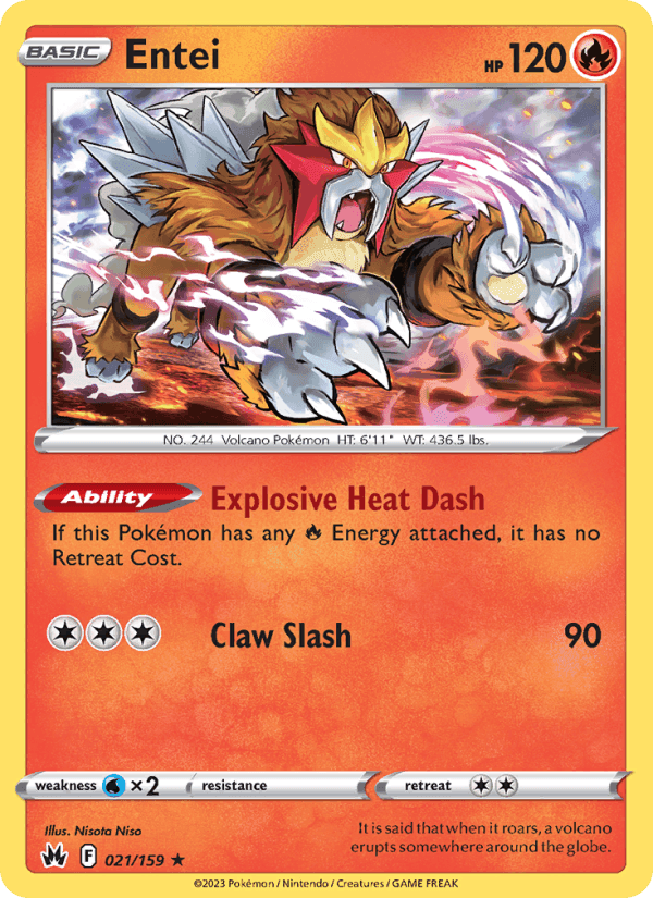 Entei, card 021 from Crown Zenith