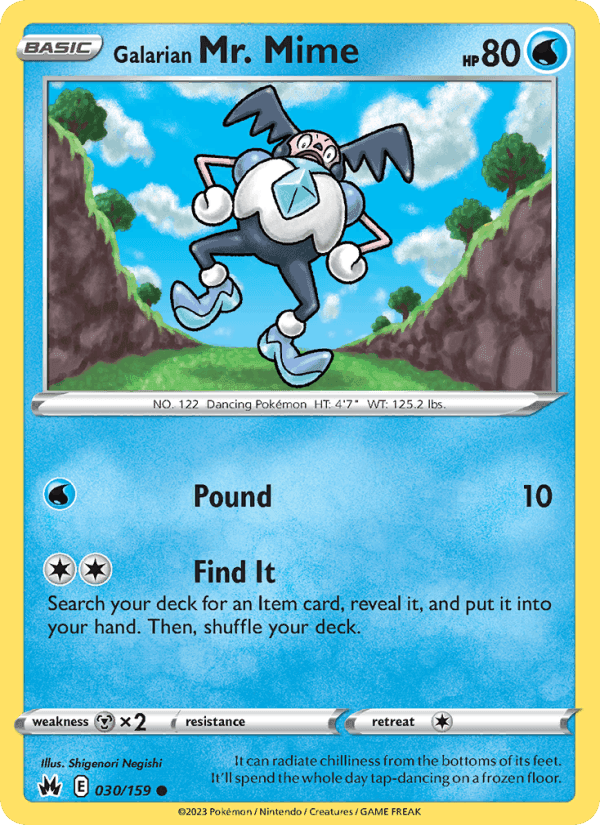 Galarian Mr. Mime, card 030 from Crown Zenith
