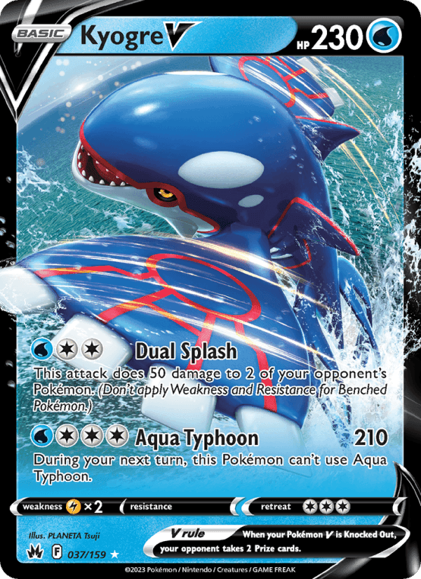 Kyogre V, card 037 from Crown Zenith