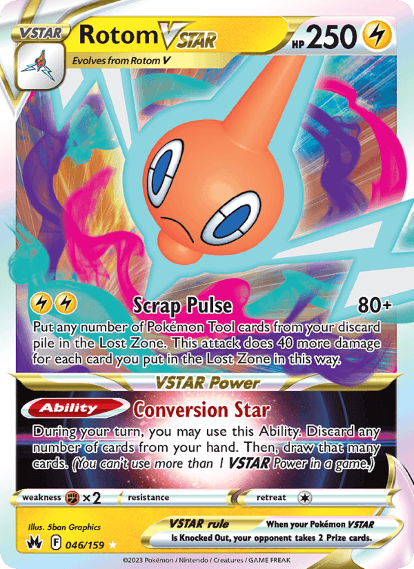 Rotom VSTAR, card 046 from Crown Zenith