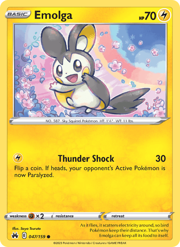 Emolga, card 047 from Crown Zenith