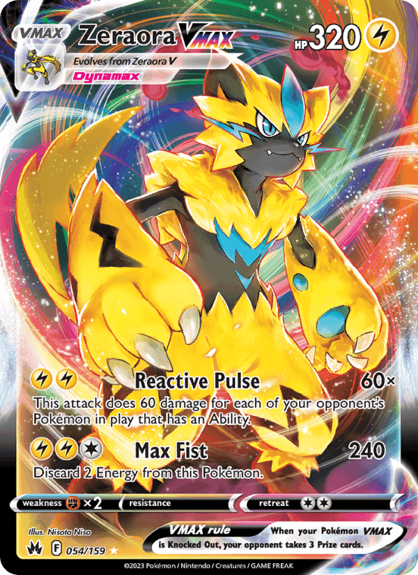 Zeraora VMAX, card 054 from Crown Zenith