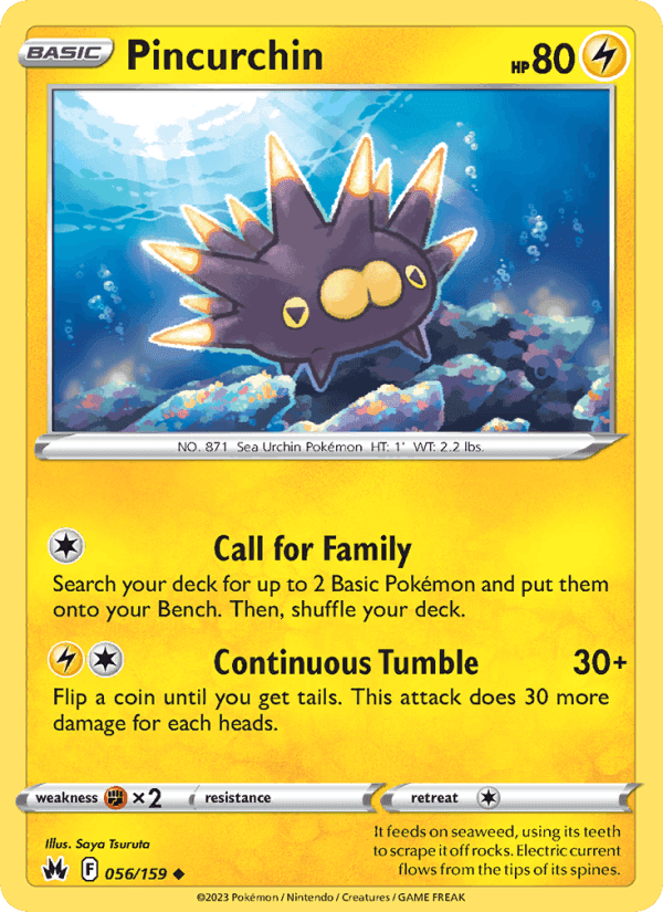 Pincurchin, card 056 from Crown Zenith