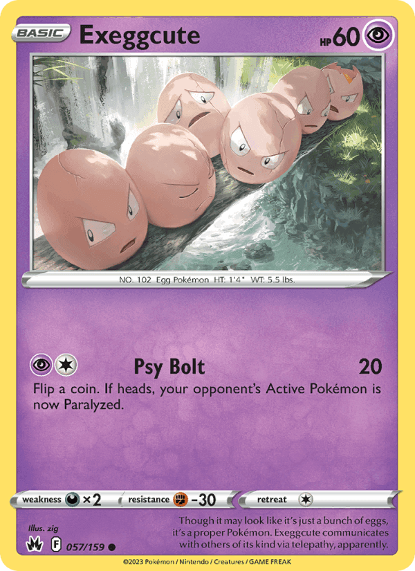 Exeggcute, card 057 from Crown Zenith
