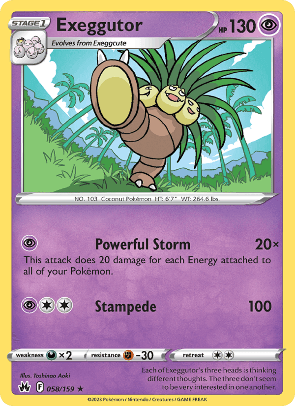 Exeggutor, card 058 from Crown Zenith