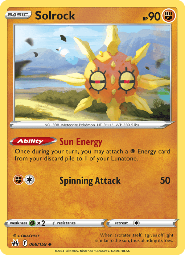 Solrock, card 069 from Crown Zenith
