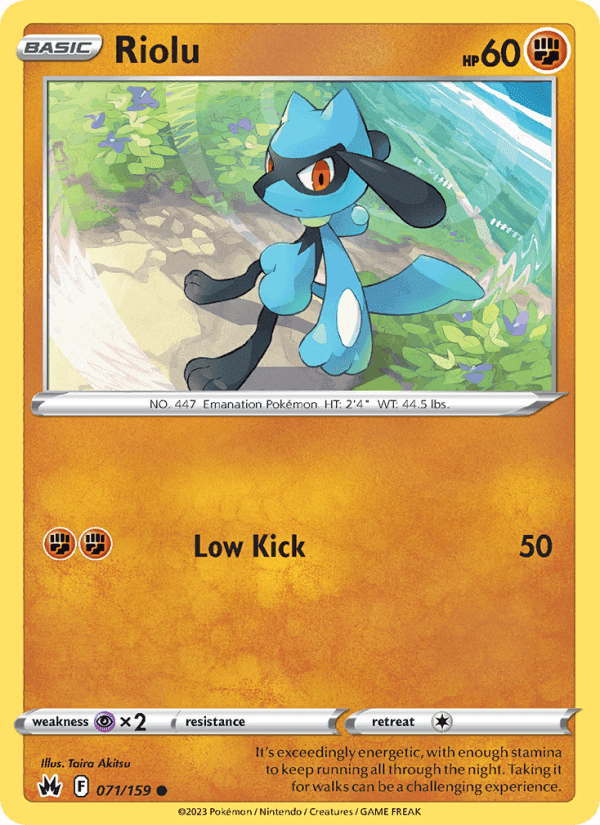 Riolu, card 071 from Crown Zenith