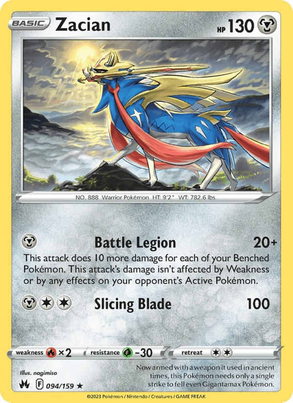 Zacian, card 094 from Crown Zenith