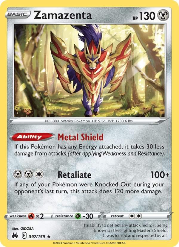 Zamazenta, card 097 from Crown Zenith
