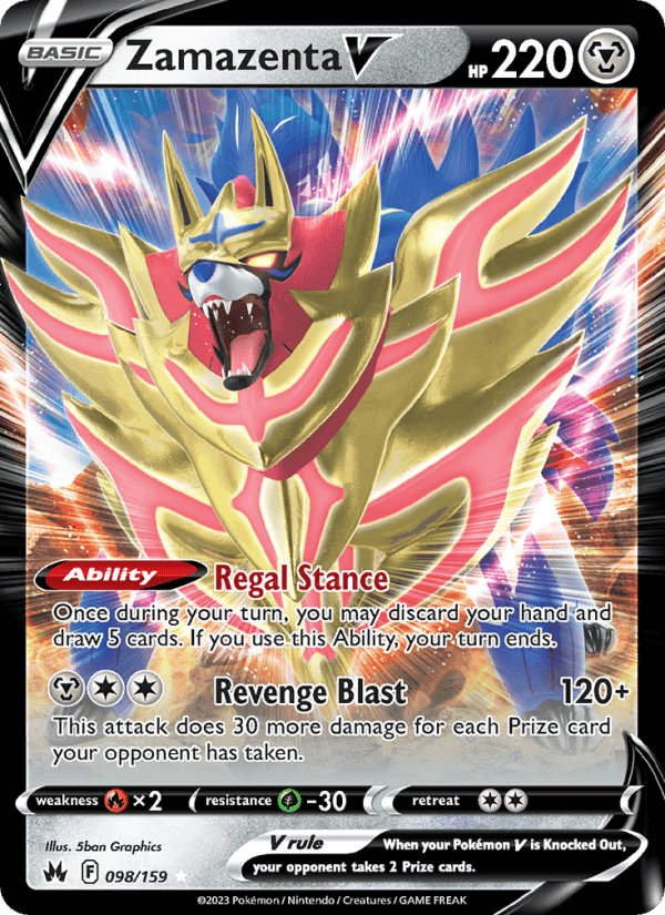 Zamazenta V, card 098 from Crown Zenith