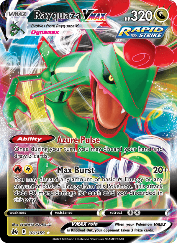 Rayquaza VMAX, card 101 from Crown Zenith