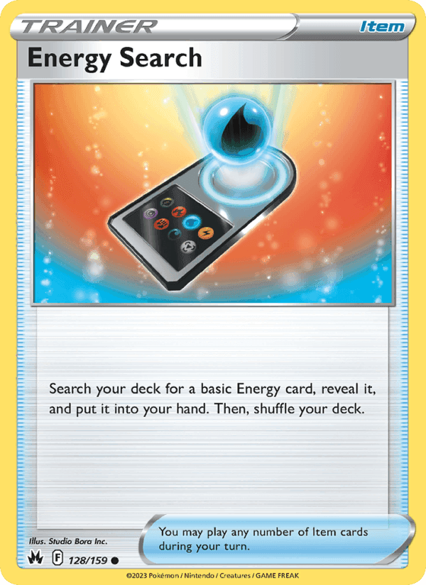 Energy Search, card 128 from Crown Zenith
