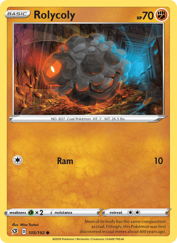 Rolycoly, card 105 from Rebel Clash