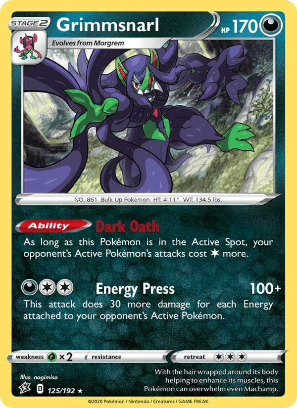 Grimmsnarl, card 125 from Rebel Clash