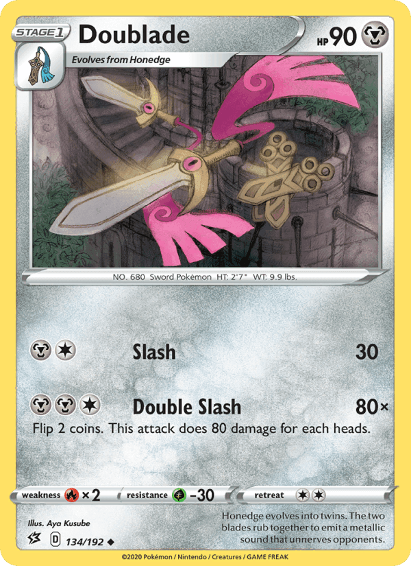 Doublade, card 134 from Rebel Clash
