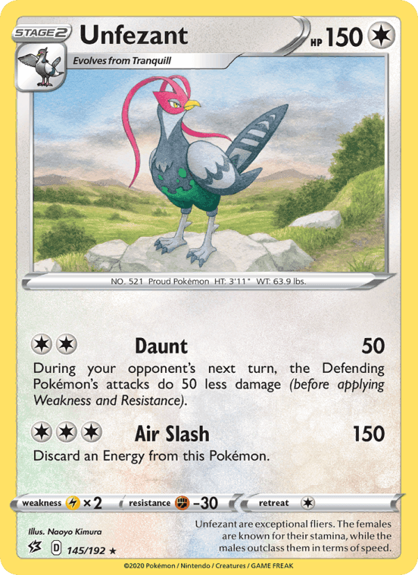Unfezant, card 145 from Rebel Clash