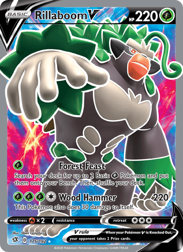 Rillaboom V, card 175 from Rebel Clash