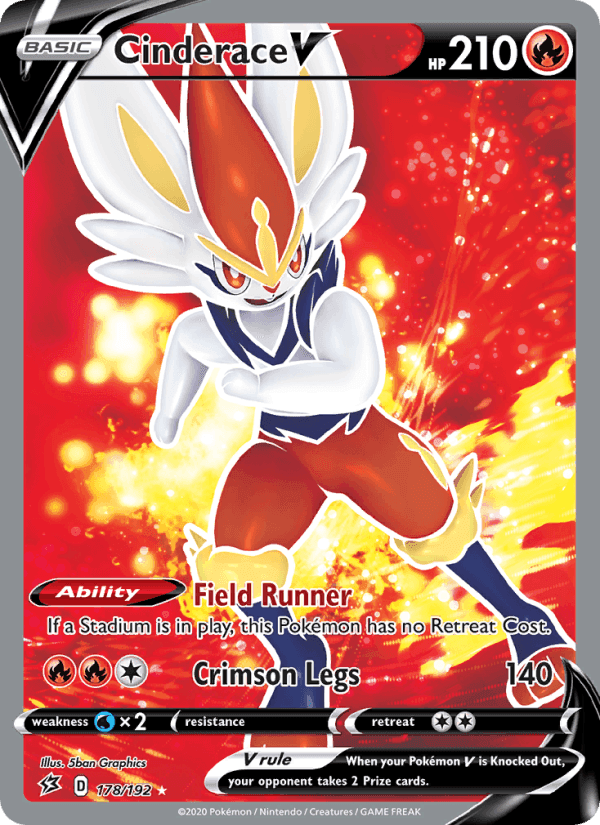 Cinderace V, card 178 from Rebel Clash