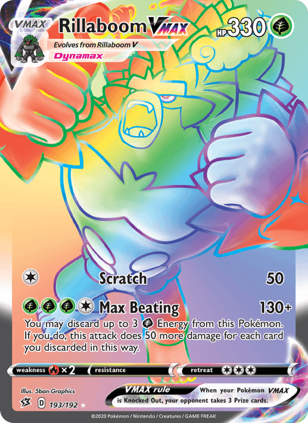 Rillaboom VMAX, card 193 from Rebel Clash
