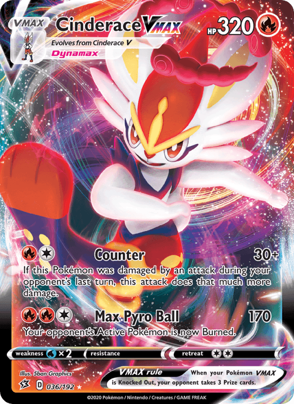 Rebel Clash の 36 番、Cinderace VMAX