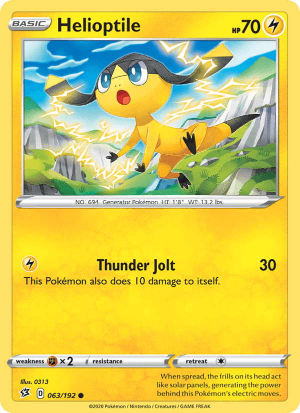 Helioptile, card 63 from Rebel Clash