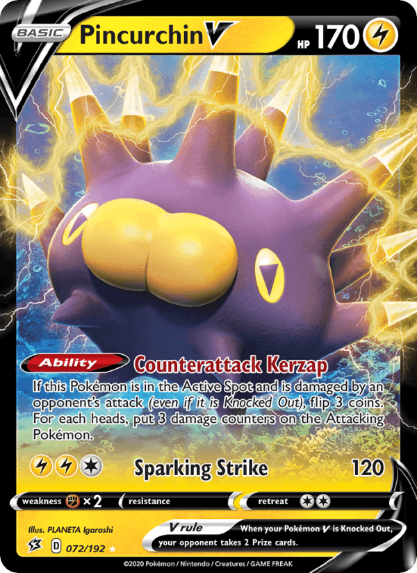 Pincurchin V, card 72 from Rebel Clash