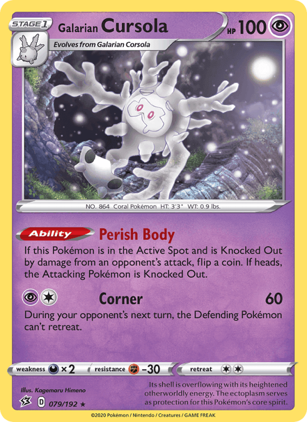 Galarian Cursola, card 79 from Rebel Clash