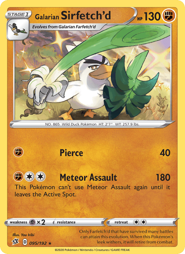 Galarian Sirfetch'd, card 95 from Rebel Clash