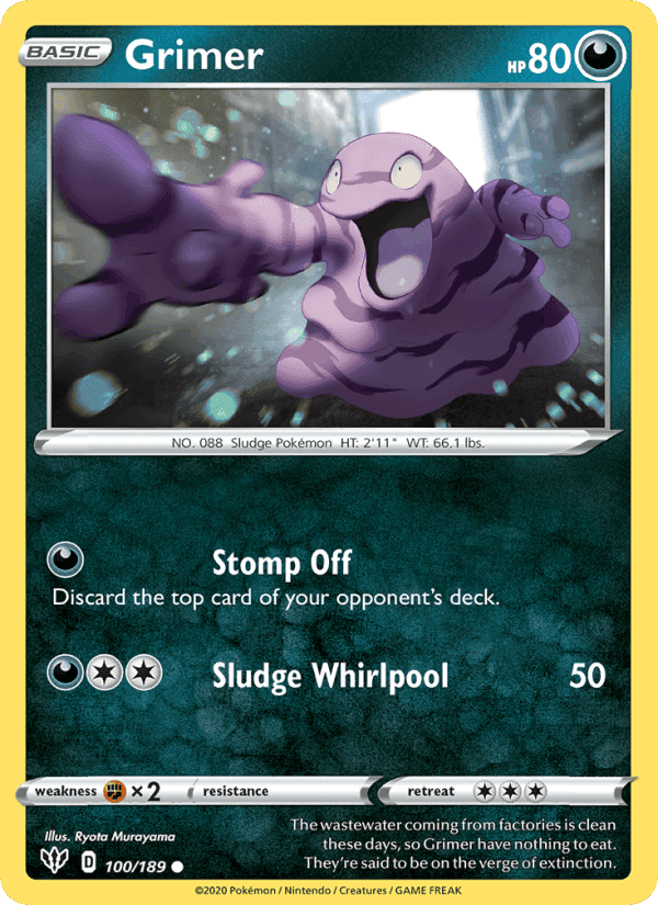Grimer, card 100 from Darkness Ablaze